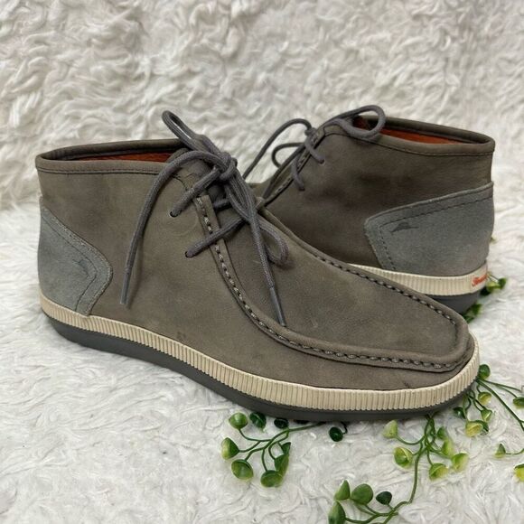 Tommy Bahama Men’s Rivington Gray Leather Ankle Boots Lace up casual sz 7.5D - Picture 2 of 10